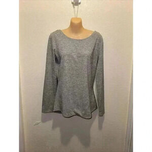 Athleta Womens Small Jacquard Flexlight Train Top Gray Long Sleeve Back Cut Out